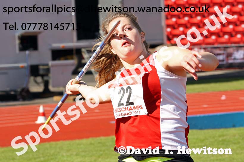 Inter girls javelin, English Schools Track and Field. Photo: David T. Hewitson/Sports for All Pics